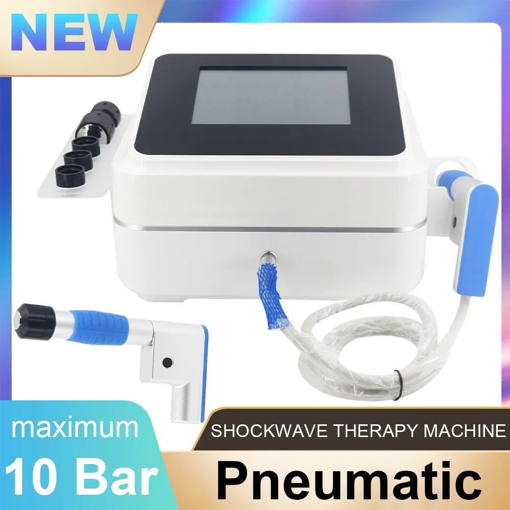 

New Pneumatic Shockwave Therapy Machine For Plantar Fasciitis 10Bar Shock Wave Equipment ED Treatment Waist Pain Relief Device