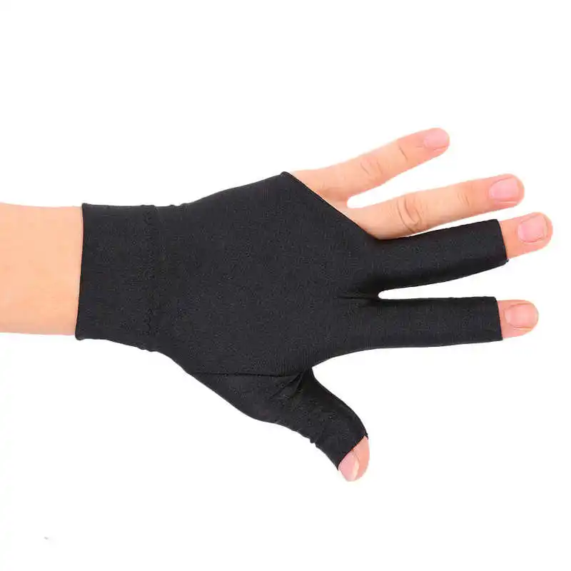 4 Pcs Pool Shooters Open 3 Fingers Glove Professional Spandex Snooker Billiard Glove Pool Left Hand Three Finger Glove