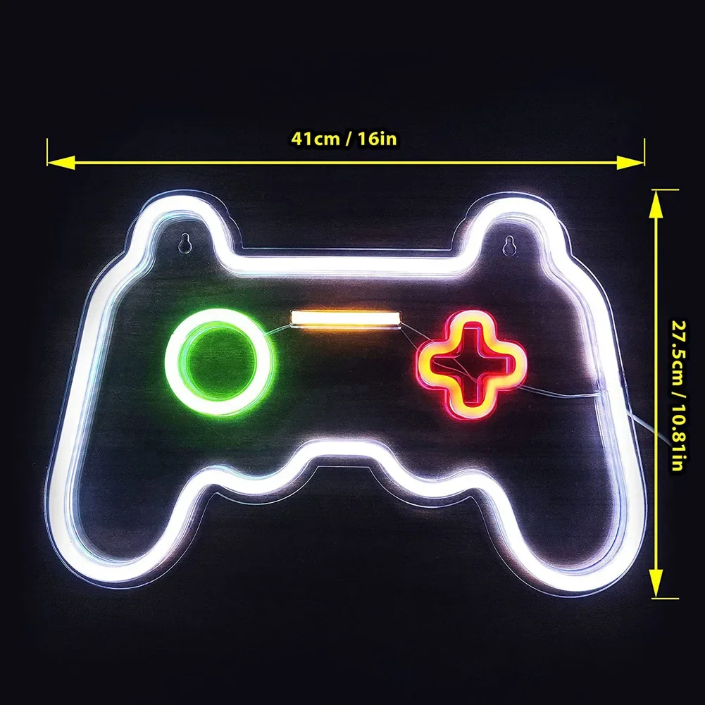 

Game Control Neon Signs 40.8x27.5CM Game Controller Gamepad Shaped Lights Game Room Decor Party Decoration