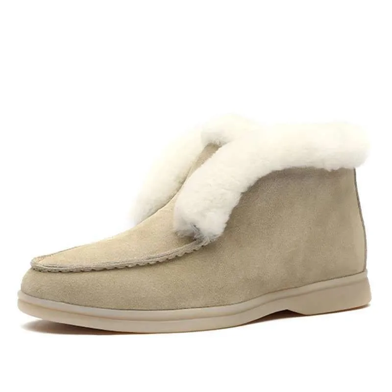 

Winter Snow Boots Women Flat-heeled Shoes Short Casual Comfortable Black Cowboy Style Elegant Vintage Moccasin Free Shipping