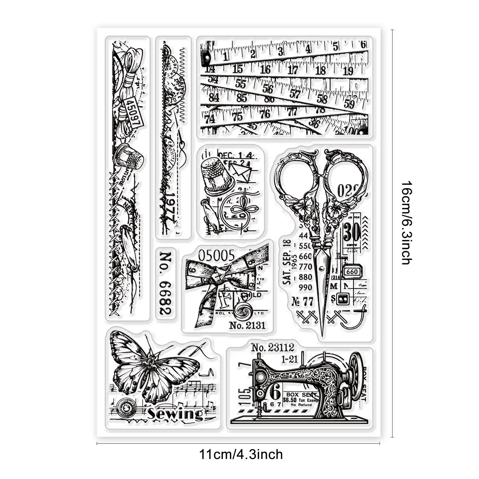 New Sewing Tools stamp Clear Stamp for Scrapbooking Transparent Silicone Rubber DIY Photo Album Decor