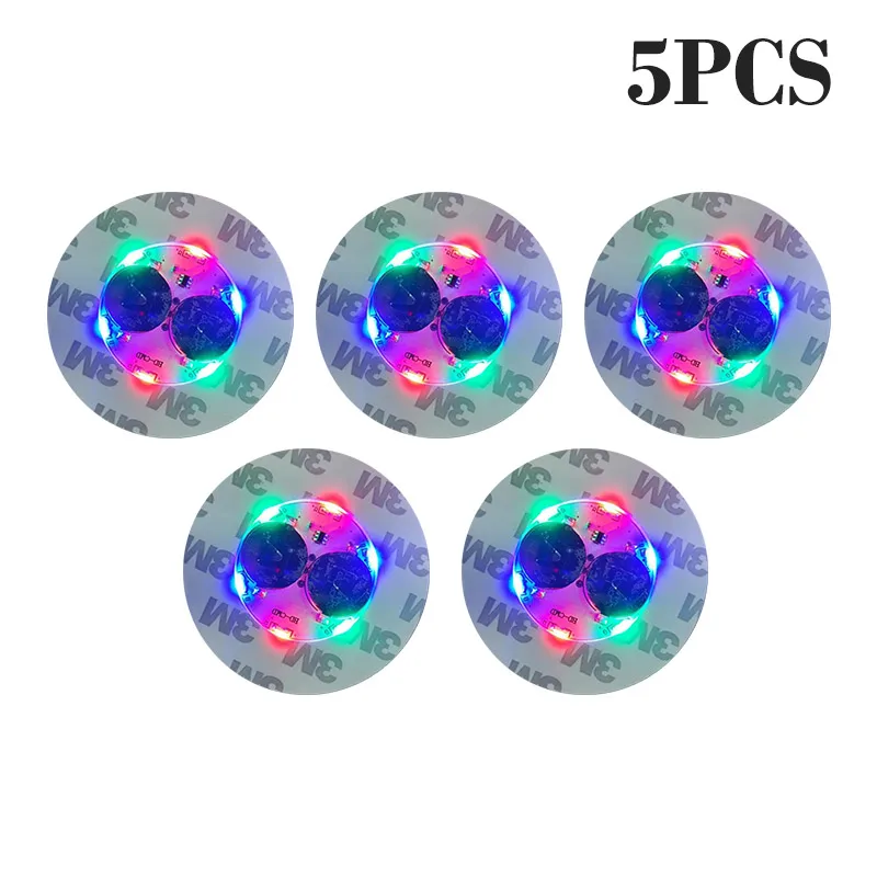 Luci LED Sottobicchieri Luminosi – 10 Pezzi, 4 LED, 3 Modalità, Per Bottiglie E Bicchieri, Feste