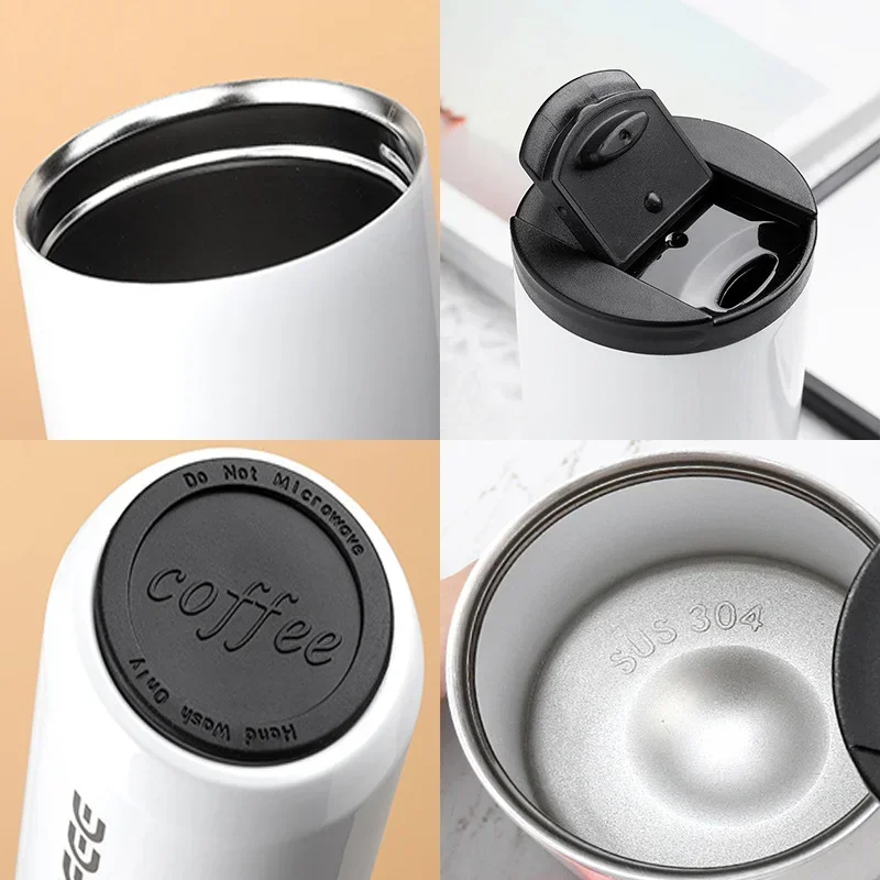 Stainless Steel Insulated Thermos Cup Coffee Mug with Lid