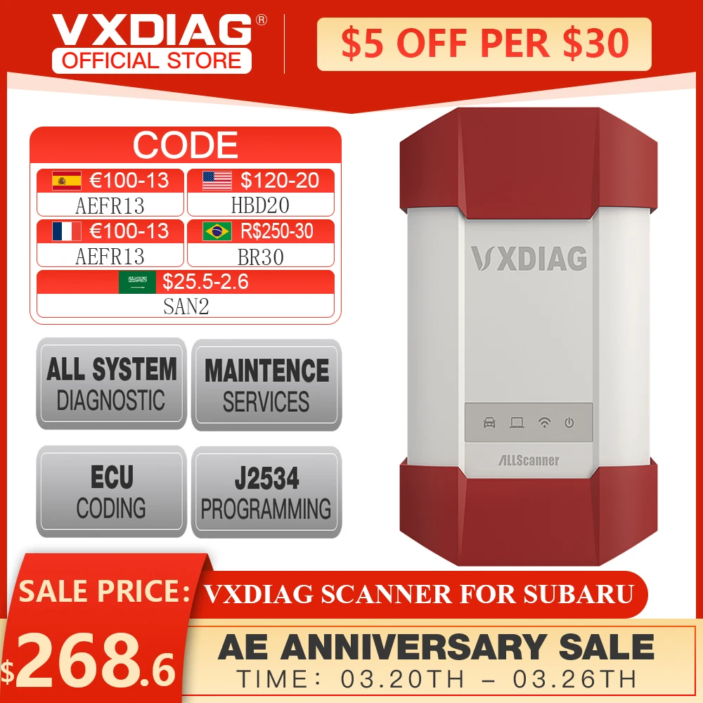 Vxdiag Professional Car Diagnostic Tool For Subaru Multi Diagnostic
