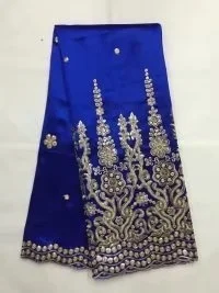 

Multi Color African George Lace Fabric With Sequin Lace Nigerian George Wrapper High Quality African George Fabric For Dress 5yd