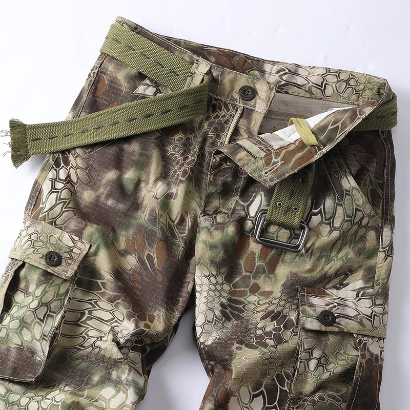 Men Combat Pants With Knee Pads Tactical Cargo Sport Trousers Camouflage Multicam Trekking Hunting Clothes（Not belt） 4