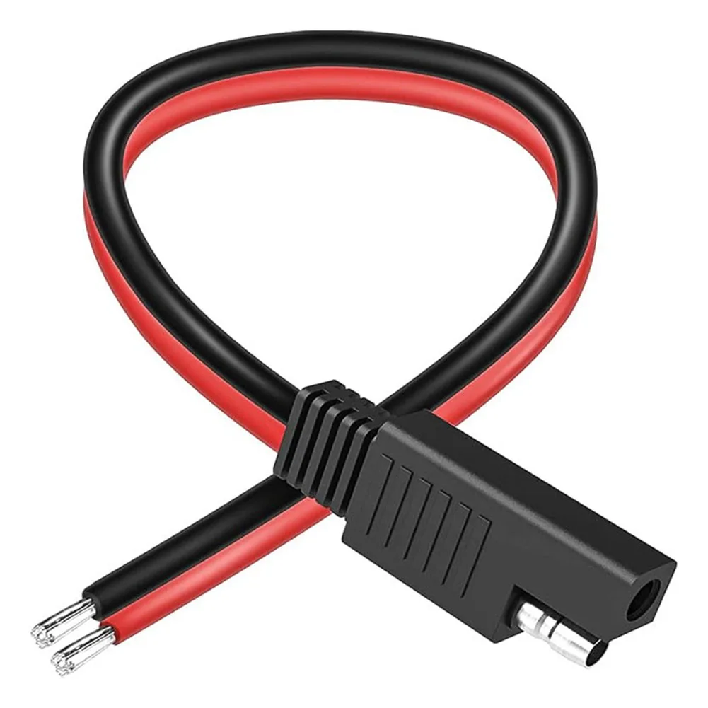 2Pcs SAE Single-ended Cable Power Extension Connector Plug Cable Solar Panel Battery Adapter Quick Connect