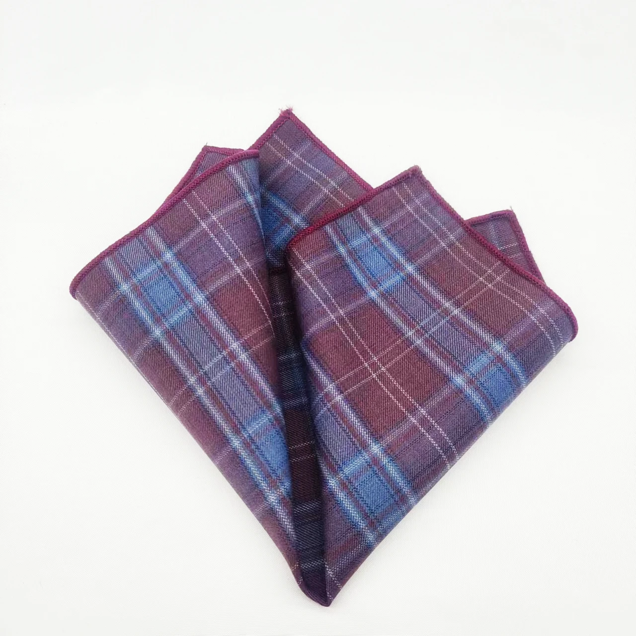 23cm Luxury Grey Wool Pocket Square For Men Vintage Plaid Striped Handkerchief Soft Skinny Hanky Banquet Cravat Suit Accessories