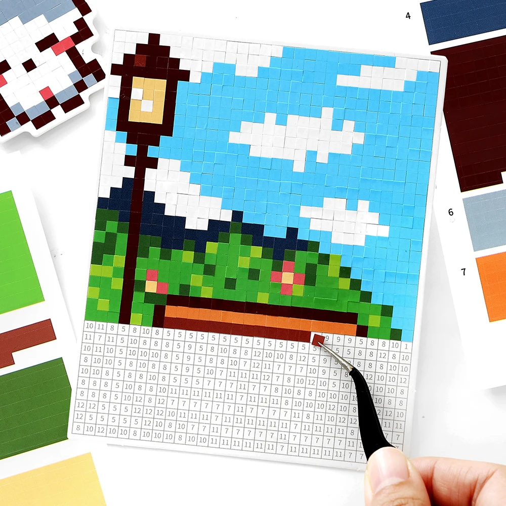 Kawaii Animal Pixel Collage Stickers for DIY Crafts & Decoration