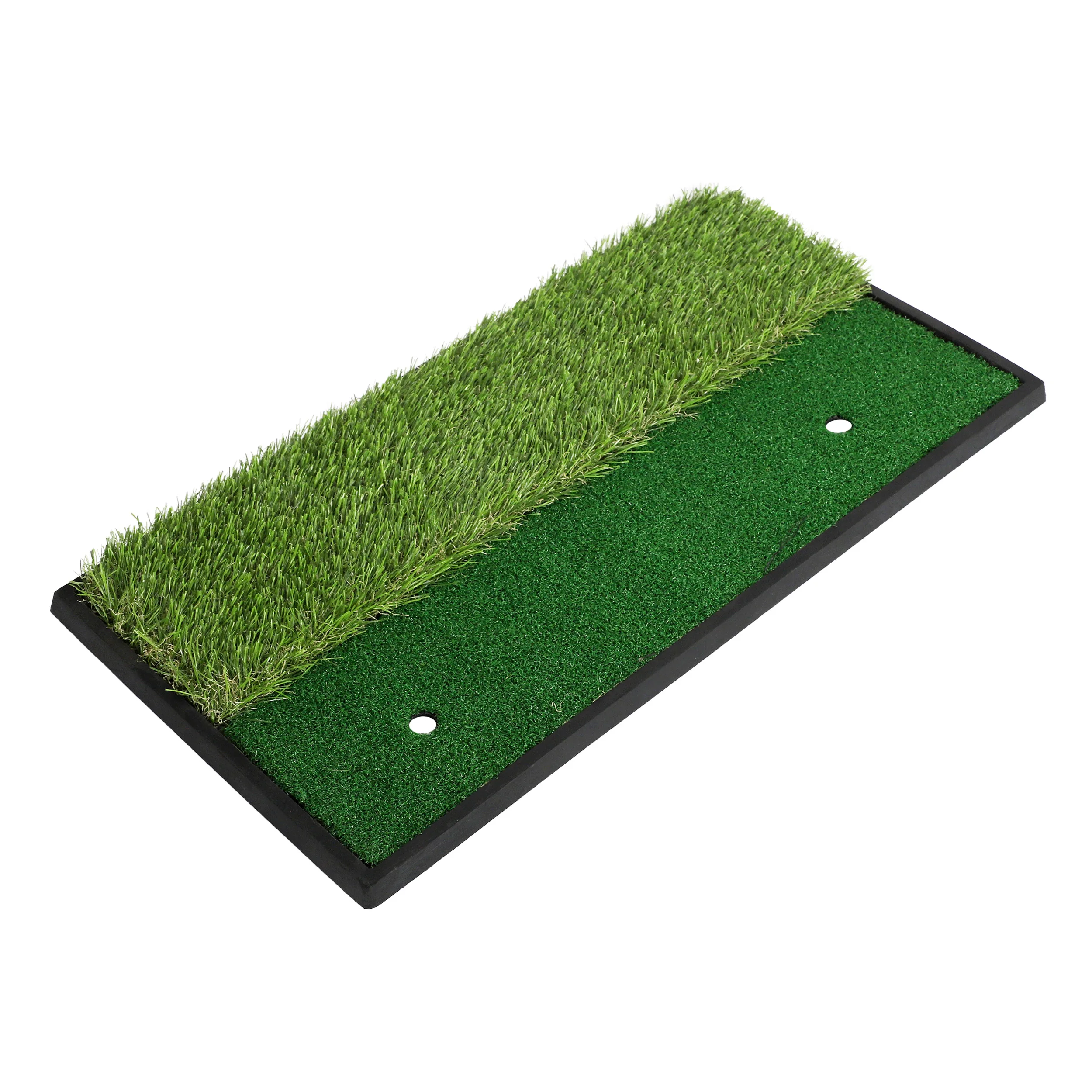 FUNGREEN 33*63cm Indoor Golf Weighted Rubber Base Double Grass Chipping Practice Mats