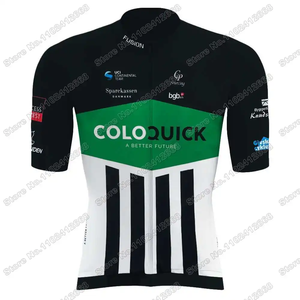 ColoQuick Cycling Team Cycling Jersey Set Denmark Team Clothing Men Road Bike Shirt Suit Bicycle Bib Shorts MTB