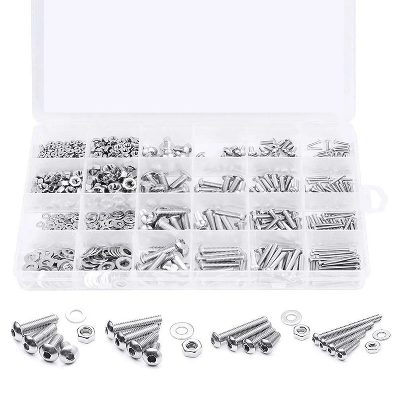 

Button Round Pan Head Screws Hexagon Socket Screw Bolt Nut Washer Set Box Kit Hexagon Socket Screw