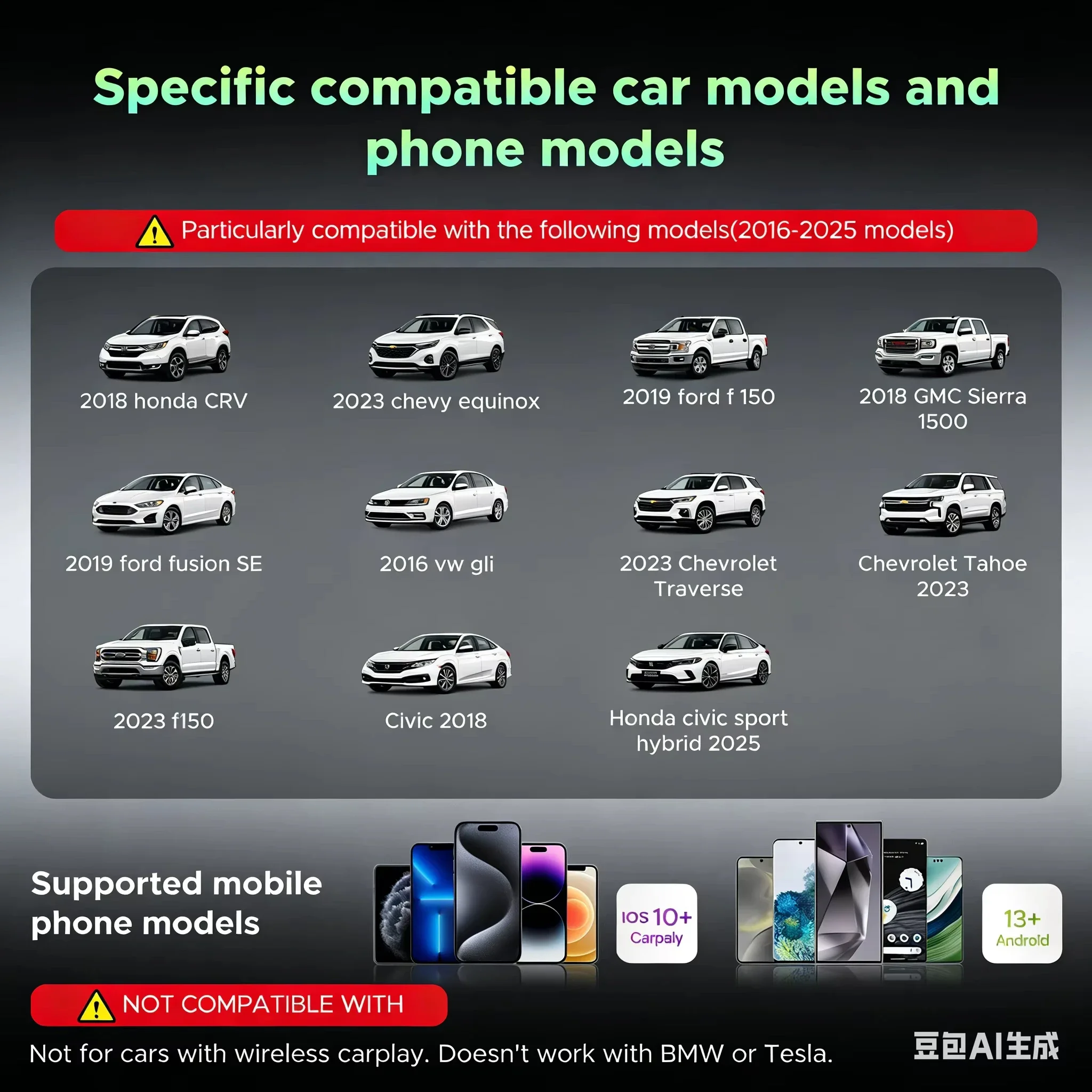 Box Smart AI Android 15 con Carplay Wireless e Adattatore Android Auto per YouTube e Netflix, Compatibile con Lexus, Ford, Toyota, VW, Benz, Kia, MG, Haval, Fiat - Image 6