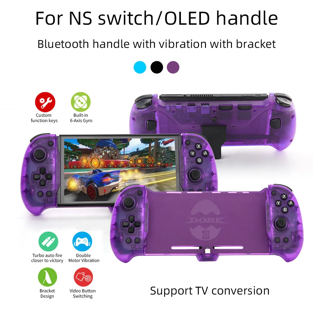 

for Nintendo Switch OLED host plug-in controller handle with stand with vibration TV conversion game controller for NS switch