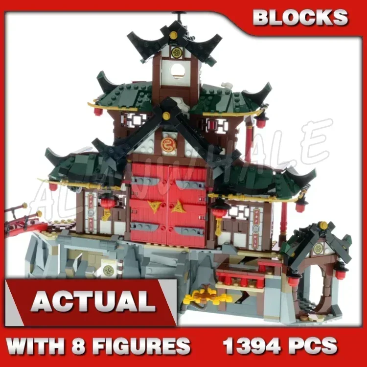 

1394pcs Shinobi 3-tiered Dojo Temple Tearoom Workshop Rammer Vehicle Mech 82208 Building Blocks Toys Compatible With Model