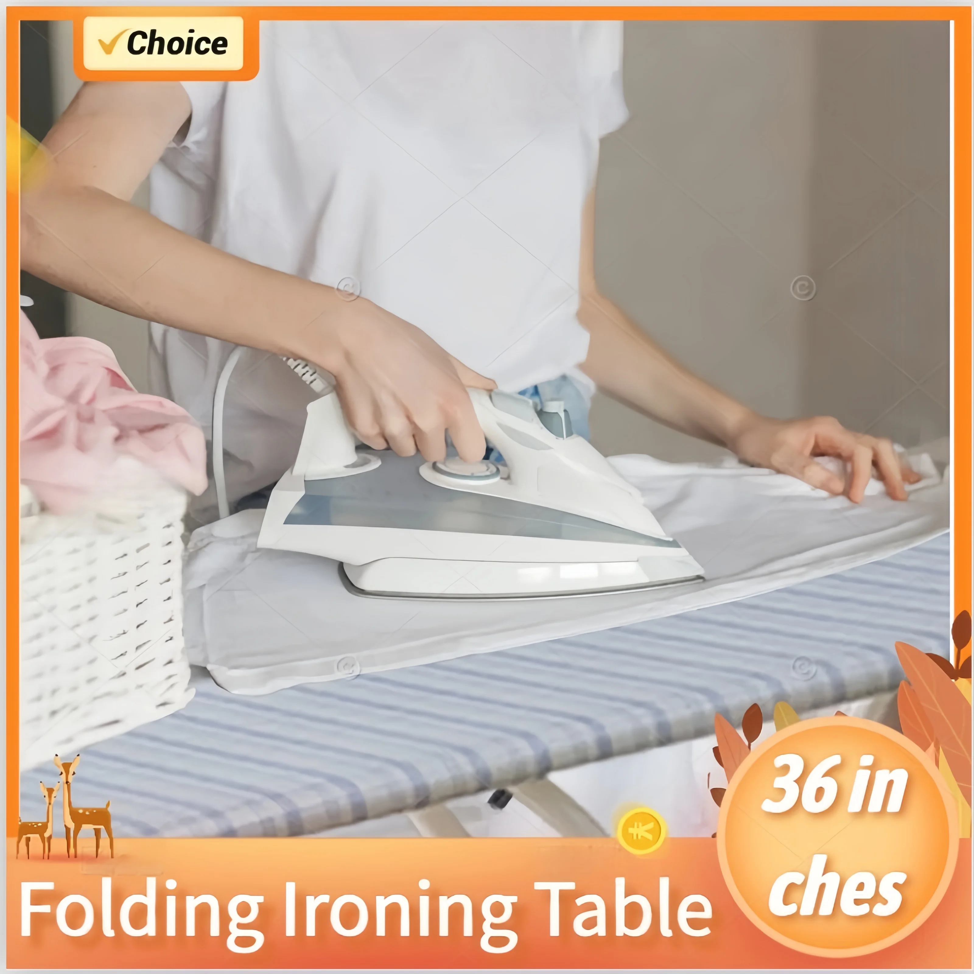Adjustable Height Foldable Ironing Board for Home Laundry