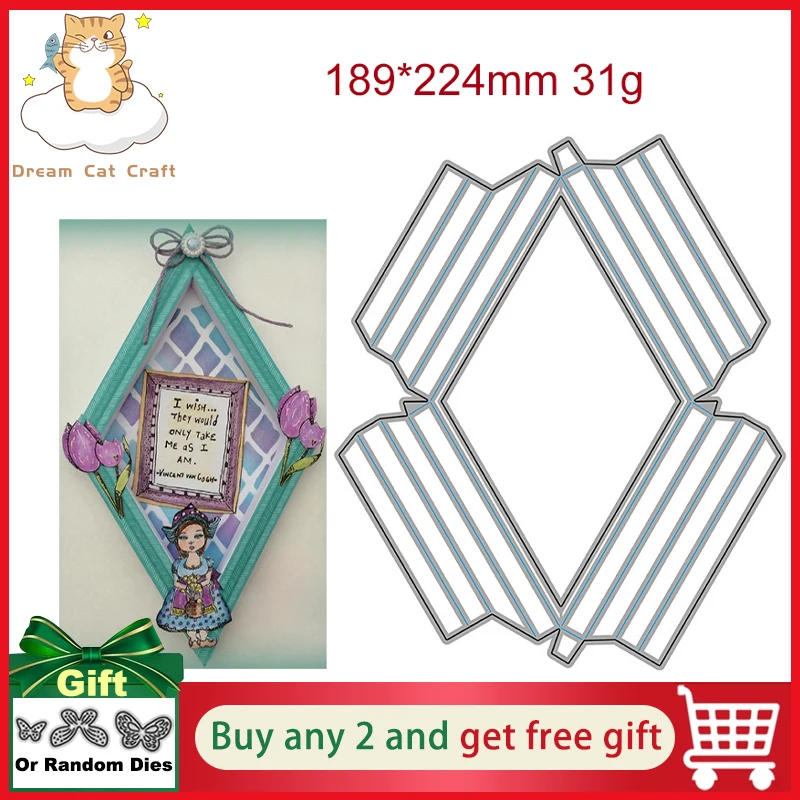 Rechthoekige Lable Tag Mini Rechthoek Frame Dies voor Kaarten Maken Scrapbooking Papier Crafting Embossing Stencils Handgemaakte Ambachten Scrapbooking Leveringen Kunst Ambachten Handgemaakte Crafats Die Snijden Template