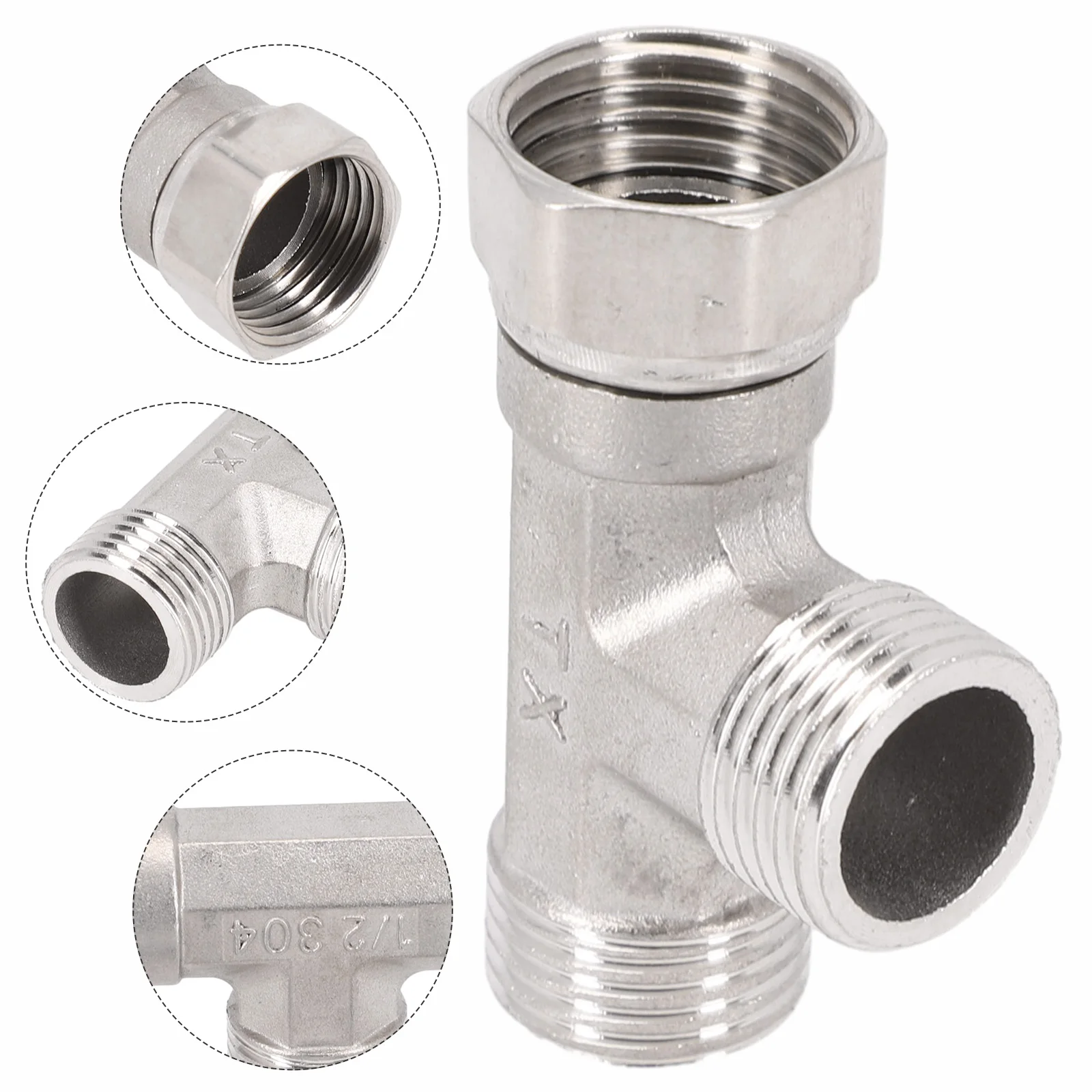 3 Ways Valve Adapter T Adapter Bathroom Toilet 3 Ways Valve International 1/2\