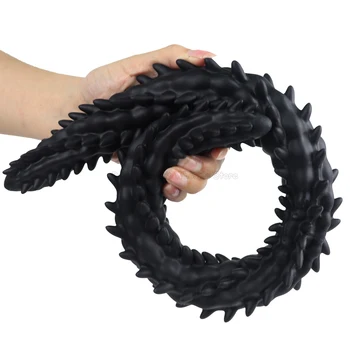 Super Long Silicone Double Head Mace Massage Stick Sm Dragon Scale Tentacle Raised Dildos Lesbian Masturbator Fake Penis Gay Toy 6