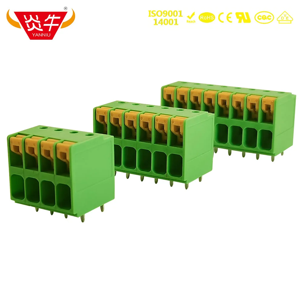

50Pcs KF207R KF207RA KF207RB PCB SPRING TERMINAL BLOCKS DEGSON KEFA PHOENIX CONTACT TDPT -SP-6,35 YANNIU