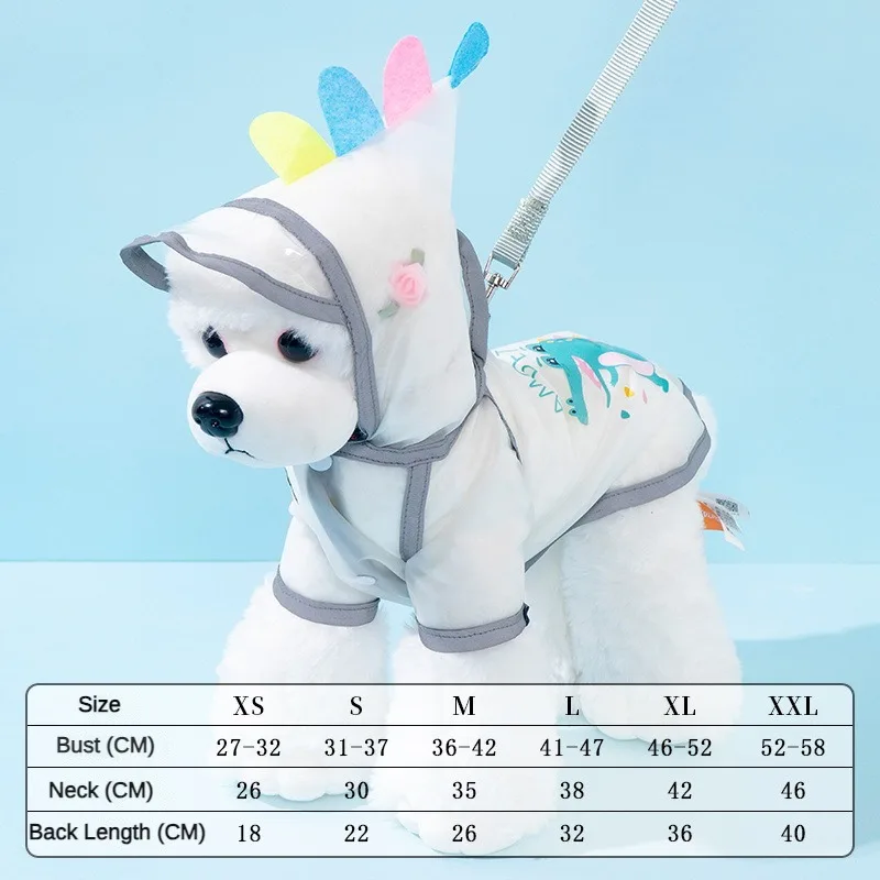 thumbnail image 1 of Poncho esmerilado para cachorros y gatos de primavera y verano, ropa bonita para mascotas, nuevo impermeable transparente con estampado de osito de peluche Bomei personalizable, 1 of 5
