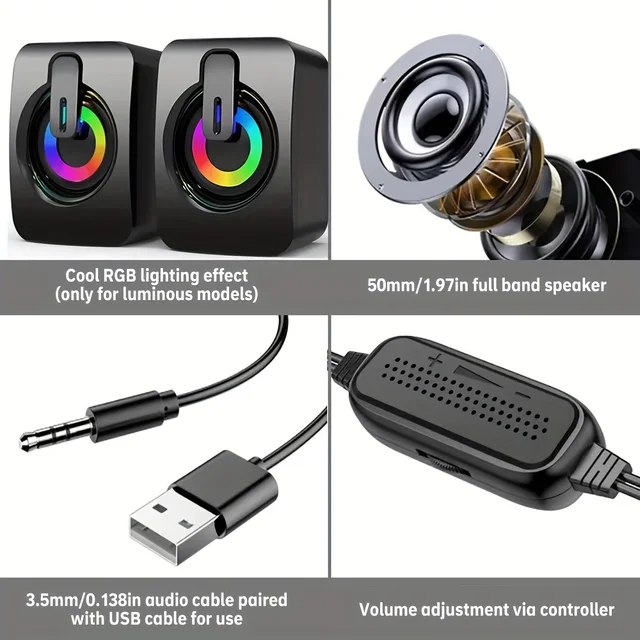 רמקולים למחשב עם סאונד סטריאו HIFI – איכות שמע מרהיבה 5