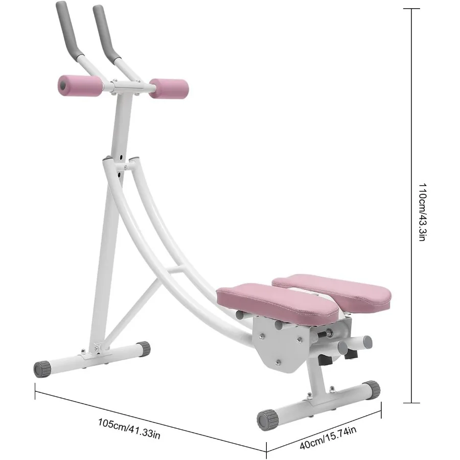 Ab Machine Ab Trainer Abdominal Workout Machine Waist Cruncher Core Toner Shaper with LED Monitor Ab Swing Height Adjustable Abd