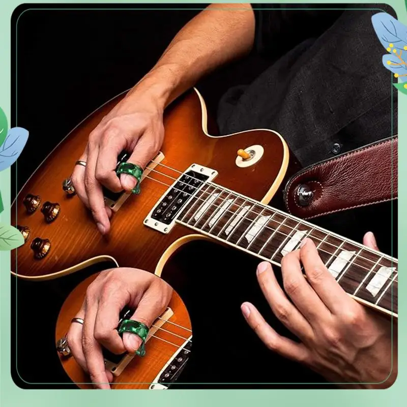 SYDS Finger Picks, Medium, Flat Thumbpicks, Celluloid Guitar Finger Picks (24 Pieces Picks)