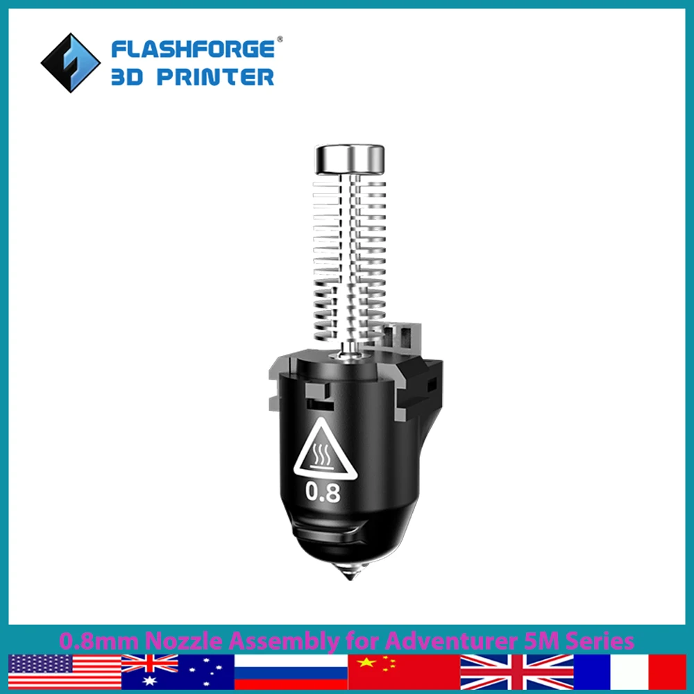 Flashforge-high Velocidade Nozzle Assembly Acessórios para Impressoras 3d Série Adventurer 5m 0.25 mm 0.4 mm 0.6 mm 0.8 mm - Imagem 4