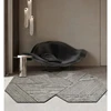 Special-Shaped Thick Plush Mat, Irregular Carpet, Black and White Line Rug, Bedroom Cloakroom, Dresser, Art Design 3