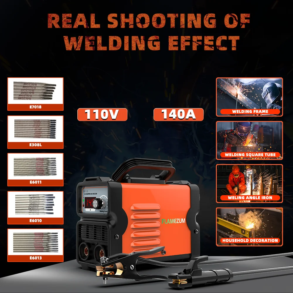 140A 110V Stick Welder Mini Welding Machine Portable Stick Welder MMA Welder IGBT Inverter Welder with LCD Display Hot Start 3