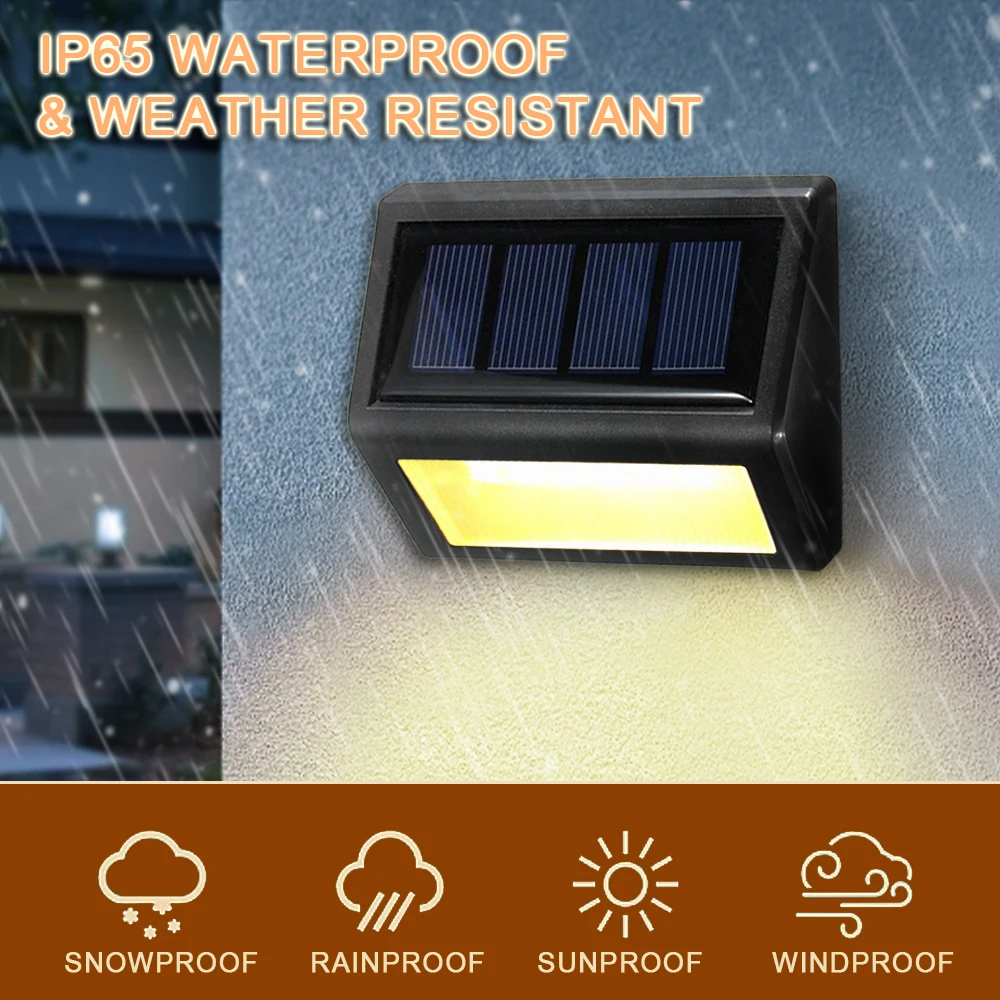 6LEDS Solar Waterproof Light Garden Wall Mount Street Lighting Lamp LED Night Solar Light For Outdoor Courtyard Staircase