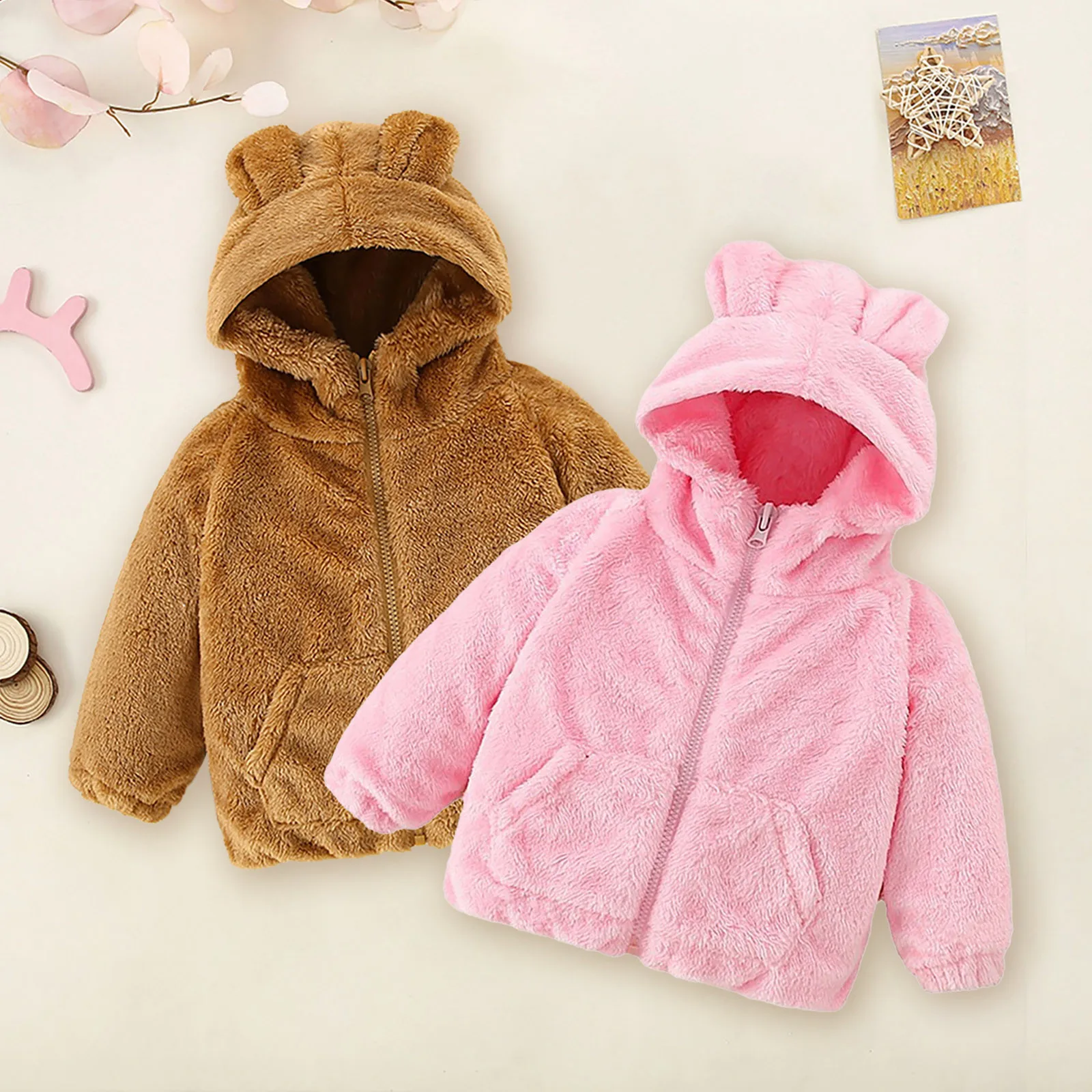 

Hot New Arrival Autumn Spring Fleece Boys Girls Hoodies Colorful Baby Jackets Zipper Cute Baby Coats Kids Long Sleeve