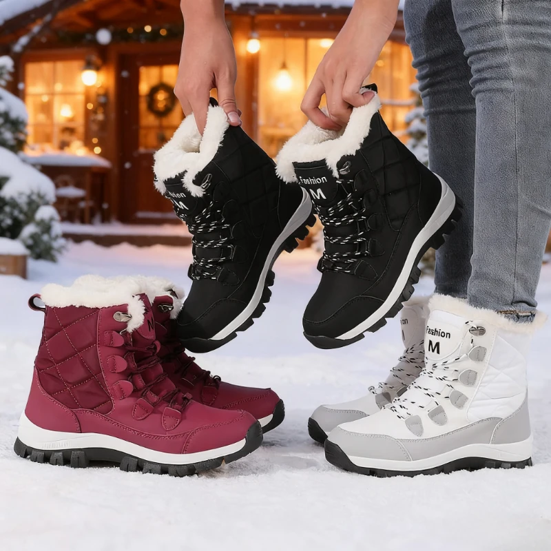 New Arrival Women's Fashion Snow Boots Plush Lined Warm Winter Boots Non Slip Ankle Boots for Cold Days Zapatillas De Deporte