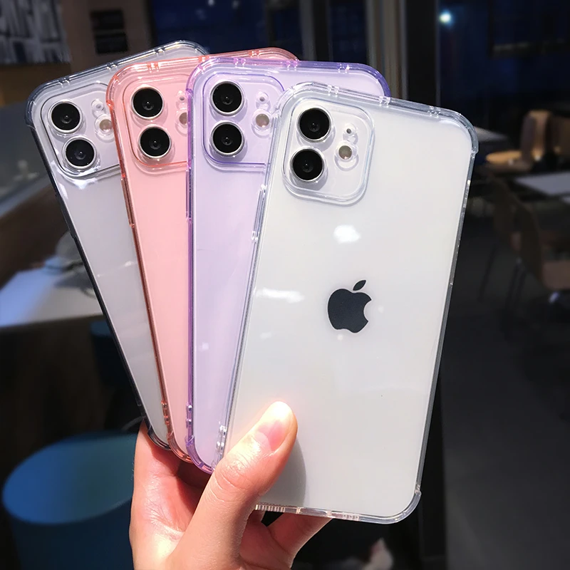 cute iphone 12 cases Shockproof Clear Phone Case for iPhone 13 12 11Pro Max Xr Xs Max Soft TPU Transparent Phone Case for iPhone Xr Xs Max 7 8 Plus clear iphone 12 case