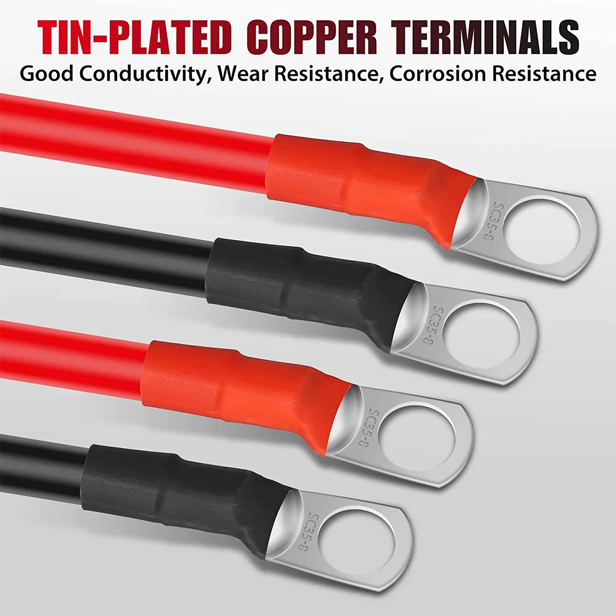 Waterproof Flexible Copper Battery Cable Set for Car Inverter UPS