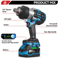 ONEVAN 3500N.M clé à chocs électrique sans brosse 3/4 pouces clé à couple élevé sans fil outil électrique pour Makita 18V broche de batterie 5