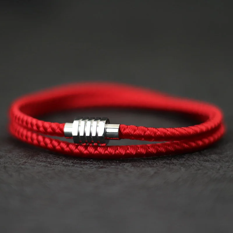Stainless Steel Magnetic Clasp Men Keel Rope Bracelet