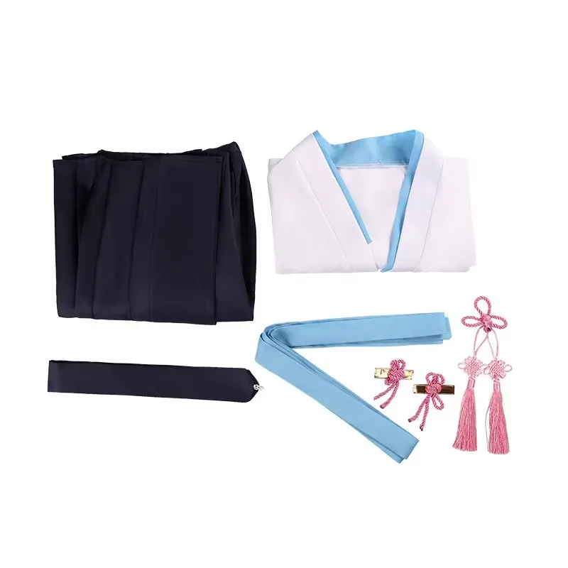 Genshin Impact Ayaka Kamisato Blue White Kimono Dress Cosplay Costume
