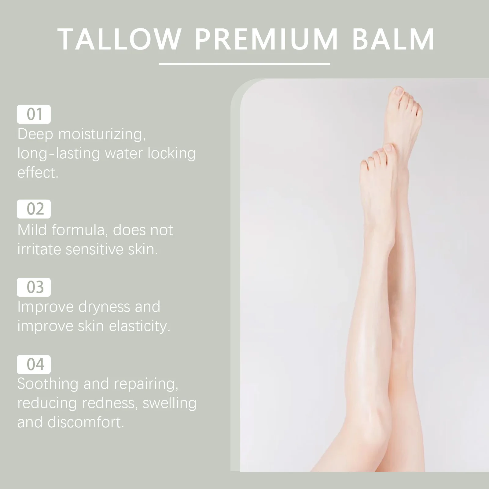 Tallow Body Lotion Deep Hydrating Reduce Skin Dry Roughness Smooth Bleach Thigh Knee Underarm Moisturizing Lightening Body Cream 3