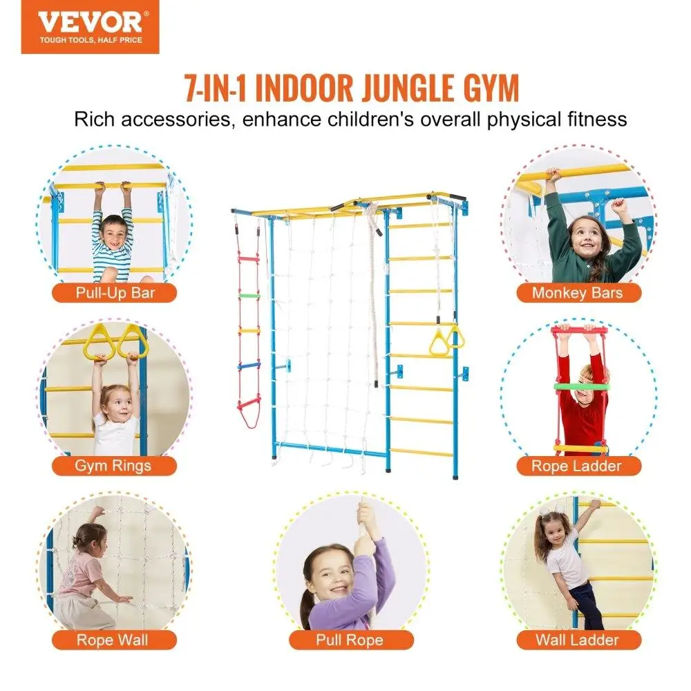 7 Features for kids Climbing Gym Multi Activity Sturdy Steel Construction Indoor Fun Toddler Children for exercise 6