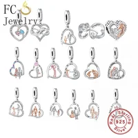 FC Jewelry Fit Original Charm Bracelet 925 Silver Dad And Daughter I Love You Bead For Making Women Birthday Father Day Berloque 1