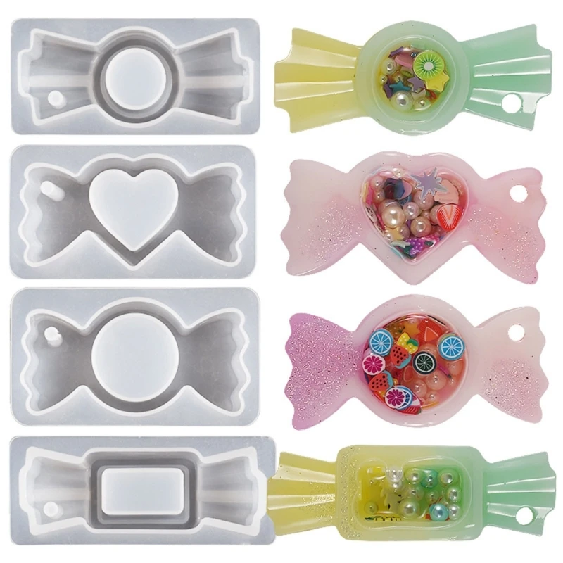 

Square Round Candy Earrings Mold DIY Keychain Pendant Jewelry for Keychain Decor T8DE