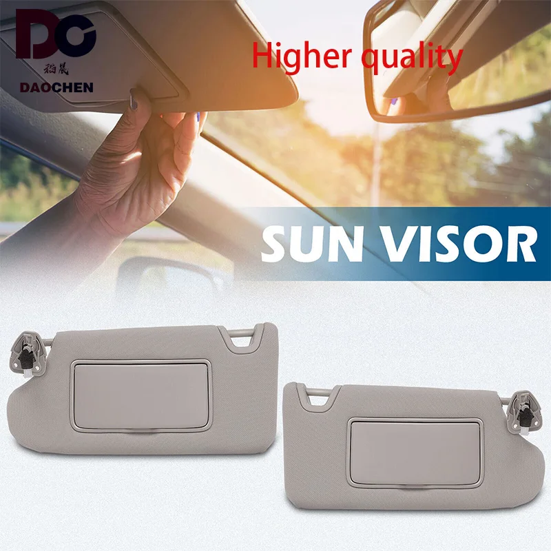 

Daochen Right Passenger Side Sun Visor Gray with Light Compatible with Nissan Altima 2013-2018 Replaces 96400-3TA2A