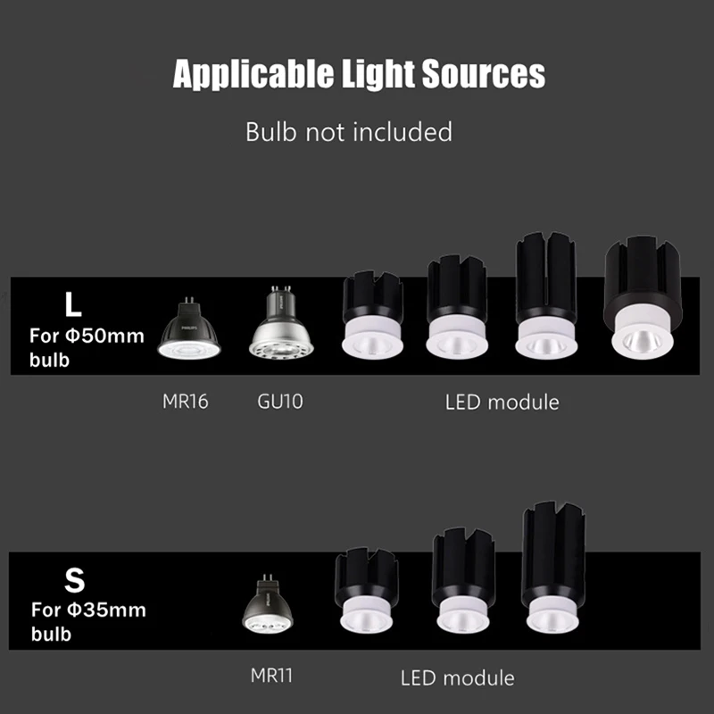 Oprawa wpuszczana rama Anti Glare reflektor Led gniazdo regulowane Gu10/mr16/11 uchwyt żarówki montaż oświetlenie sufitowe oprawa