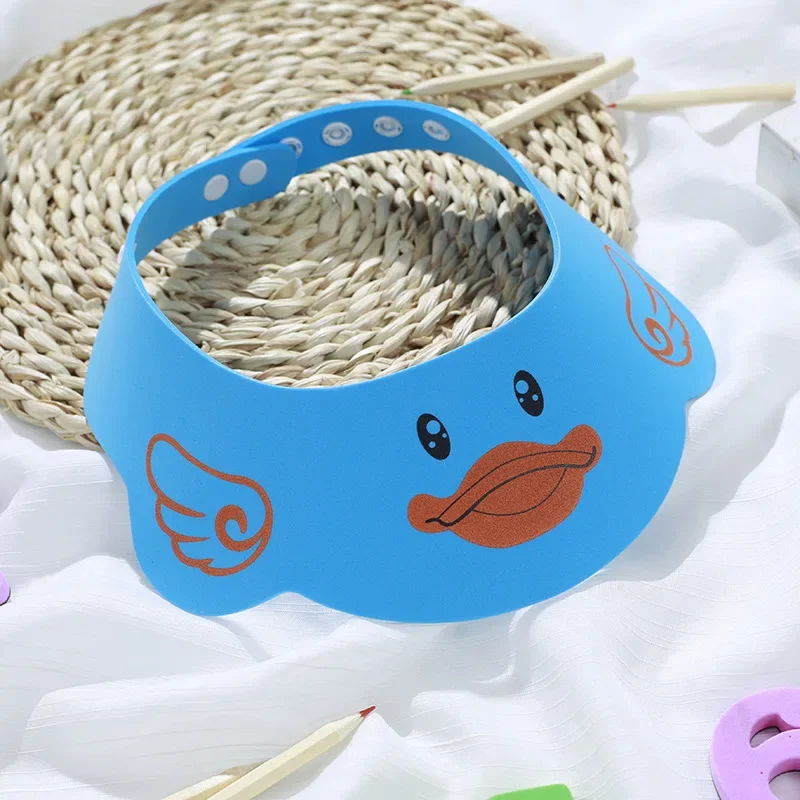 Hair Wash Hat Shampoo Shower Cap Hair Wash Shield Baby Children Multi Color Ear Protection Shampoo Cap Adjustable Soft EVA Bath Shower Hats Newborn Kids Care Cartoon Products