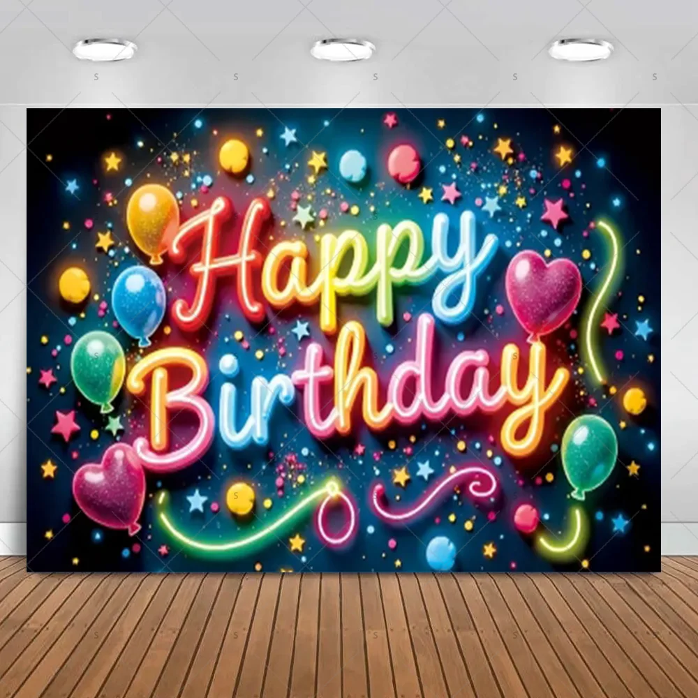 Funkelnder bunter Ballon Geburtstag Party Dekor Hintergrund Babyparty Zubehör Banner Fotografie Hintergrund Fotoshooting Requisiten – Detail 5