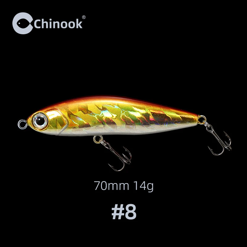 Chinook Sinking Pencil bait Fishing Lure 70mm14g Surface Floating