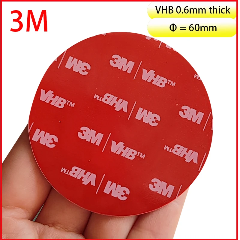 3m-vhb強力な両面フォーム取り付けテープ、直径60mm、円形ディスク、厚さ06mm、黒