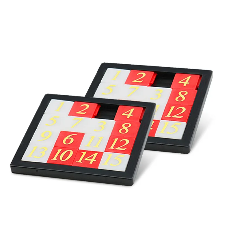 Sliding Puzzle Puzzle White Three-dimensional Preschool Toys Digital Slide Red Game Huarong Road Early Education Square